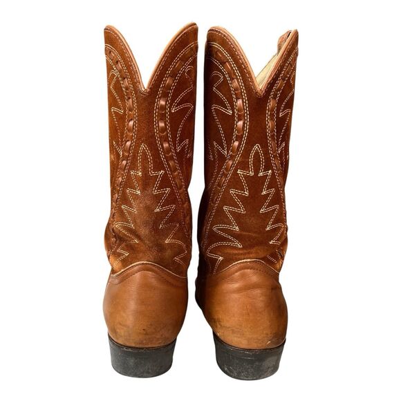 Vintage Sears Leather Suede Cowboy Boots Rough Out Buck Stitch USA Size 10.5 main image 6